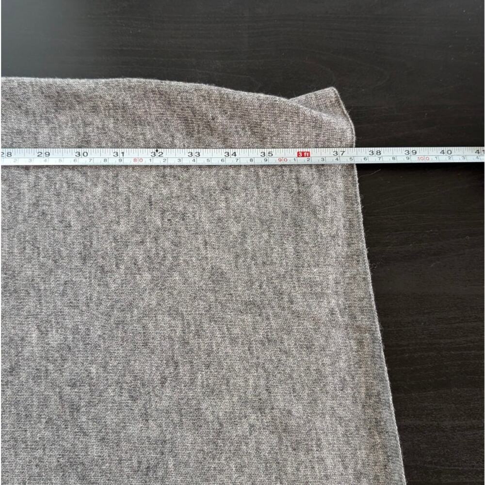 Namsar Gray Cashmere Handmade Asymmetric Length Poncho Sweater Shawl, One Size - Picture 5 of 6